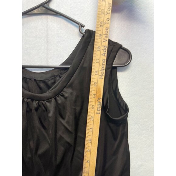 Simple Black Sleeveless Satiny Blouse No Brand No Tags - Picture 4 of 6